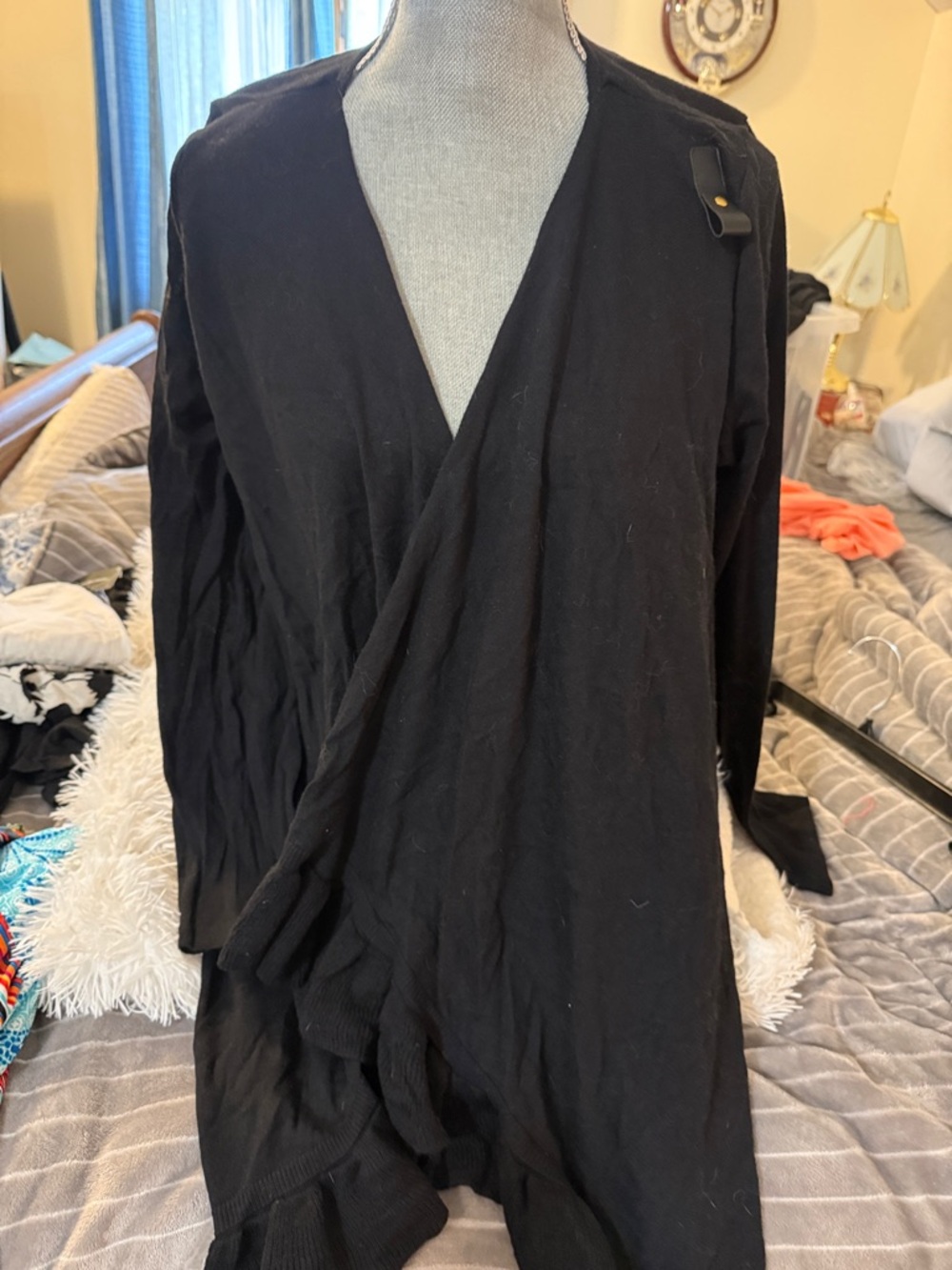 INC International Concepts Black Lightweight Cardigan